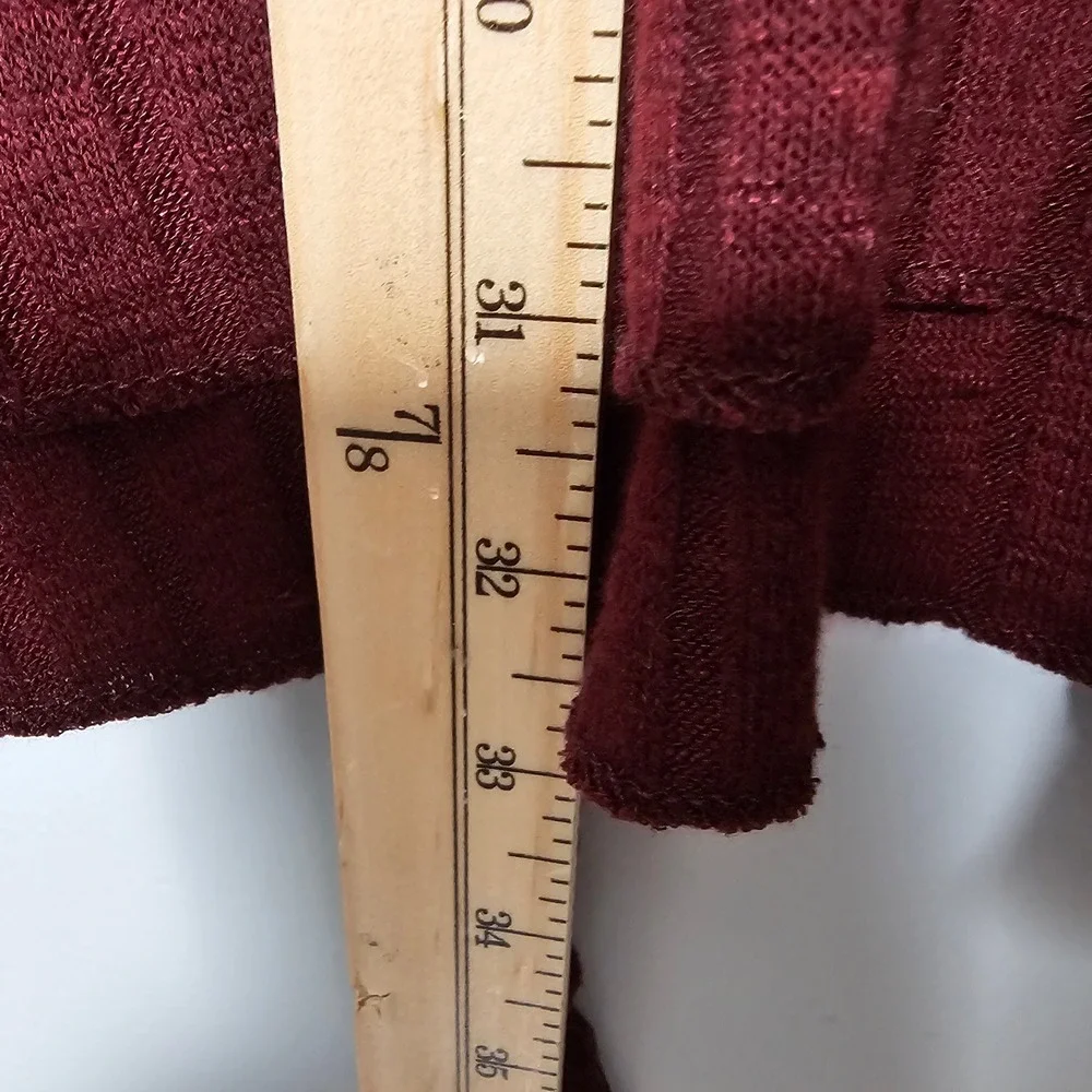 Knox Rose Womens L Bordeaux Open Front Cardigan Tassel Tie Boho NWT Burgundy